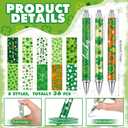 Gersoniel 72 Pcs St Patricks Day Party Favors Accessories St Patrick's Day Pens and Bracelets Gifts Bulk Green Shamrock Wristbands Lucky Clover Pens for Irish Party Goodie Bag Stuffers Office Supplies