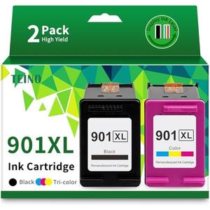 TEINO 901 Ink Cartridges Remanufactured Ink Cartridge Replacement for HP 901 901XL 901 XL use with HP OfficeJet J4680 J4580 4500 J4500 Series J4680c J4624 J4640 J4524 Printers (Black Tri-Color) 901XL