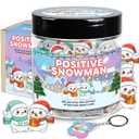 Positive Snowman Jar, 60 Positive Notes Snowman Jar, Stress Relief Gift, Stocking Stuffers for Kids, Gag Gifts Funny Adult, Christmas Gifts for Women Trendy, Gift for Friends