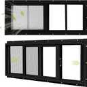 2 Pack Shed Windows, 10"x 23" Black Sliding Window Suitable for Chicken Coop, shed, Household, Barn - Transom Window with Tempered Glass and Fiberglass Screen (BK,10''x 23'')