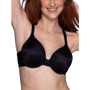Vanity Fair Womens Bra with 2-Way Convertible Straps, Body Caress Full Coverage, Lightly Lined Cups Up to Dd (40C, Underwire - Black)