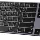 Bluetooth Slim Keyboard for Mac, Aluminum Rechargeable Keyboard Wireless, Low-Profile Silent Flat Key Compatible with Apple iMac, MacBook, Mac and iOS, Full Size - Space Gray