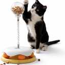 Wobble Treat Dispenser Cat Toy - Spring Ball and Interactive Track Base