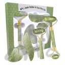 4-Piece Set Jade Roller and Gua Sha Set, Face Massager for Anti-Aging, Slimming, Firming / Facial Roller Massager with Gua Sha Shaping Tools / Removes Wrinkles and Eye Puffiness / Gift Set