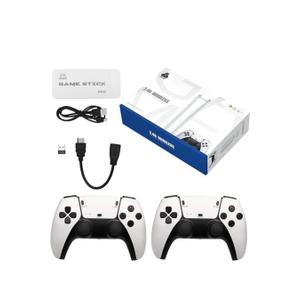 2.4G Wireless Game Controller Set, Dual Gamepad with USB Receiver, White and Black, Classic Game Console Support, 10 Simulator Compatible