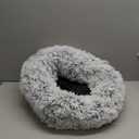 WESTERN HOME WH Calming Dog & Cat Bed, Round Soft Anti-Anxiety Donut Cuddler Warming Cozy Fluffy Faux Fur Plush Cushion Bed for Small Medium Dogs and Cats (20"/24"/27"/30"), Light Grey