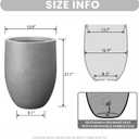 Kante Tall Concrete Planter, 21.7-Inch Height Gray Large Indoor Outdoor Plant Pot with Drainage Hole for Patio Garden Home, Modern Decor for Flowers and Tree