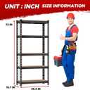 BestOffice 5 Tier Storage Shelves Adjustable Garage Shelves 15.7" D x 35.4" W x 72" H Heavy Duty Garage Shelving with Premium Materials MDF Boards for Kitchen Basement Warehouse Pantry, 36"w X 16"d X 72"h