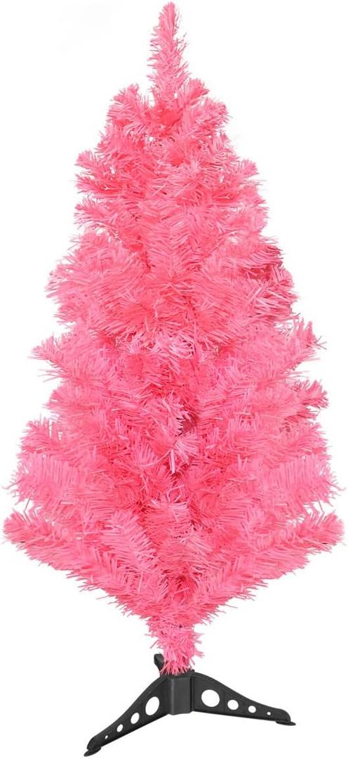 Christmas Tree with Plastic Stand,3-feet,PVC (Pink)