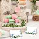 Baptism Table Place Cards, Greenery Place Cards for Table Setting, First Holy Communion Christening Religious Christening Celebration Fill-in Place Cards, 25 Pack -03