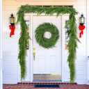 9 Ft Christmas Norfolk Pine Garland Real Touch Artificial Faux Greenery Christmas Garland Decorations for Home Fireplace Mantle Table Stairs Door Indoor Outdoor Holiday Decor