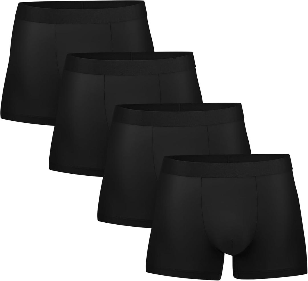 5Mayi Mens Underwear Boxer Briefs Short Leg Athletic Trunks Underwear for Men Pack No Fly (Medium)