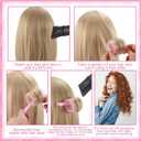 5 Sizes Self Grip Hair Rollers Set, 64 Pcs Rollers Hair Curlers with Clips Comb for Long Medium Short Hair (60 48 40 32 20mm), Pink