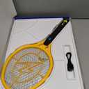 ZAP IT! Rechargeable Electric Fly Swatter Racket - 4,000-Volt Mosquito Zapper with USB Charging and LED Light - Large - Safe 3-Layer Mesh Bug Zapper Racquet for Indoors and Outdoors - Yellow