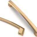 Asidrama 10 Pack 5 Inch(128mm) Champagne Bronze Kitchen Cabinet Handles, Brushed Brass Cabinet Pulls Kitchen Gold Cabinet Hardware for Cupboard Drawer Pulls