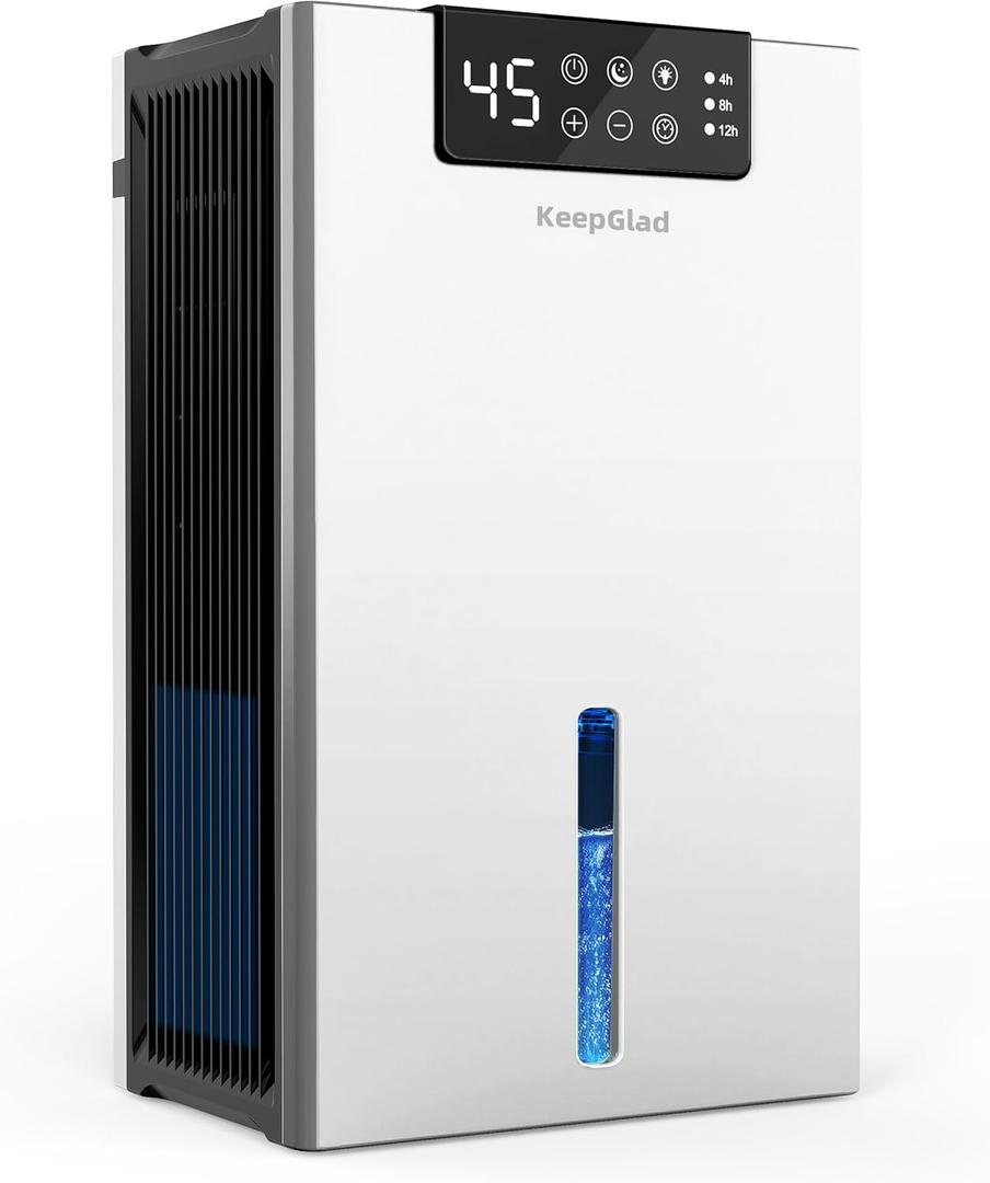 Dehumidifier, 98 OZ Dehumidifiers for Basement (1000sq.ft), Dehumidifier for Home with Washable Air Filter, Dehumidifiers for Bathroom Bedroom, Auto Shut Off and Timer Setting, Drain Hose, Withe