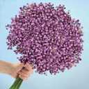 N&T NIETING Babys Breath Artificial Flowers Bulk, 10Pcs Fake Gypsophila Bouquet Flowers Real Touch Faux Babies Breath Arrangement for Wedding Floral Party Home Centerpieces Vase Decoration, Purple