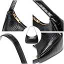 Shoulder Bags for Women, Cute Hobo Tote Handbag Mini Clutch Purse with Zipper Closure (Large, Crocodile&black)