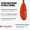Kayak Paddles with Fiberglass Shaft and Reinforced PP Blade, Floating Adjustable Kayaking Oars, 3 Piece, 220-240 cm/86-94 Inches, 240-260 cm/94-102 Inches