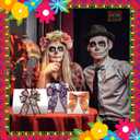 12 Rolls 60 Yards Day of The Dead Wired Edge Ribbons Black Purple Sugar Skull Flower Burlap Ribbon Dia De Los Meurtos Ribbon for Halloween Party DIY Craft Wreath Decor