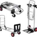 2-in-1 Convertible Hand Truck, 400 LBS Platform Dolly with 4 Wheels | Heavy duty cart with telescoping handle and 4 wheels Portable folding trolley for moving, warehouse, supermarket, home use