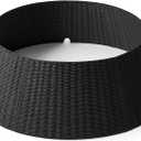 42in Extra Large Christmas Tree Collar - Wicker Woven Tree Collars for Artificial Trees - Handmade Rattan Rustic Farmhouse Basket for Tree Base Cover with Cord Cut-Out for 9ft 10ft 12ft Tree (Black)