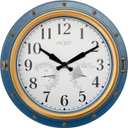 OCEST Indoor Outdoor Clock, 16 Inch Waterproof Wall Clock with Thermometer Hygrometer, Silent Non-Ticking Battery Operated Decor for Home Decor, Patio(Blue)