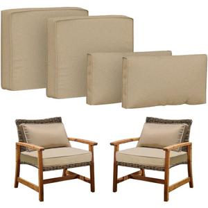 Covers for 4Pcs Patio Cushion 24.8X24.8x3.5inch Outdoor Furniture Cushion Slipcovers Replacement with Zipper Seat and Backrest Cover for Garden and Backyard (Coffee, 24.8X24.8x3.5inch(4Pack))