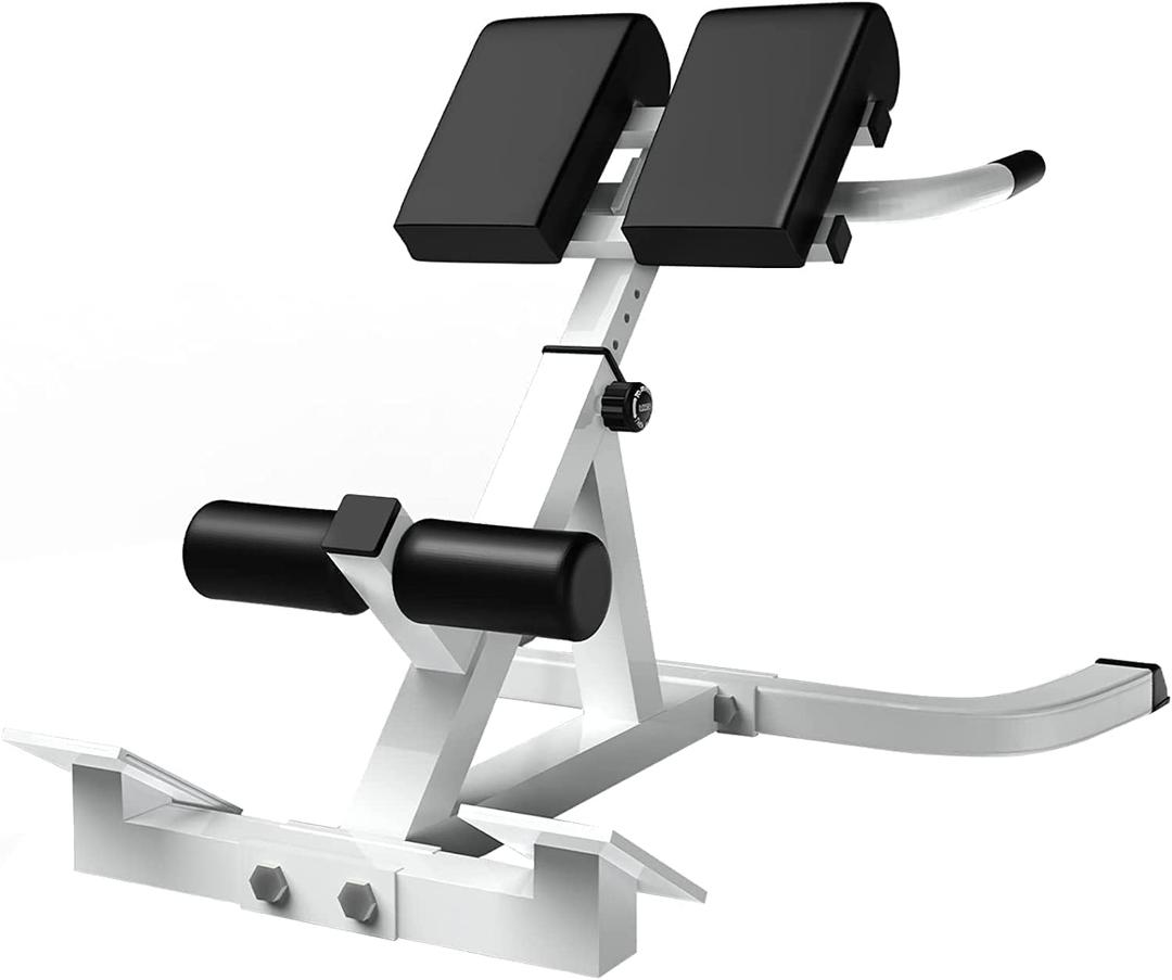 Roman Chair,Back Extension Bench,Multi Functional Ab Bench, Hyperextension Bench Abdominal Exercise, Leg Strength Trainer Home Men Women Full Body (Milk-White)
