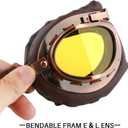 Motorcycle Goggles Vintage Pilot Glasses Anti Fog Dustproof ATV Off Road Motorbike Helmet Eyewear Cruiser Scooter Aviator Goggles Protect for Ridding Motorcross Racing (Brown) (1pcs Brown-yellow Lens)