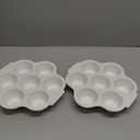 Youeon 2 Pcs Ceramic Muffin Pans, 7 Cup Nonstick Cupcake Baking Pans with Floral Handles, Durable Oven & Dishwasher Safe Ceramic Muffin Tins for Muffins, Cupcakes, Cheesecakes, and More (White)