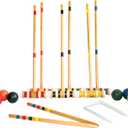 Triumph Sports Six Player Croquet Sets with 6 Wood Mallets, Balls, and Carrying Bags