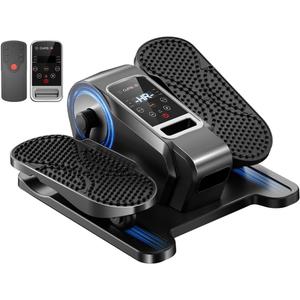 Under Desk Elliptical Machine, Electric Seated Pedal Exerciser, Mini Elliptical Leg Exerciser with Remoter, 12 Level Speeds, Forward & Reverse Direction, Manual & Auto Mode for Home Office (Black)