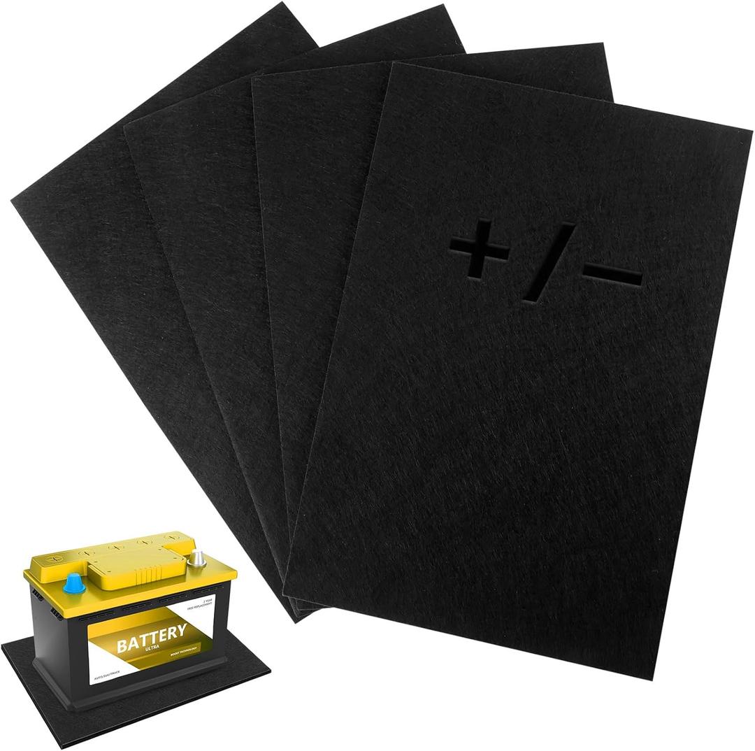 2 Pcs Battery Protector Mat, 8 X 12 Inches Battery Acid Absorber Mat, Anti Shock and Corrosion Mat for Battery, Anti Vibration Pads for Rvs, Cars, Boats and Trucks (2)