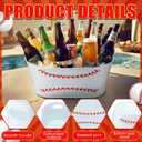meekoo 4 Pcs 3 Gallon Baseball Galvanized Tub Ice Bucket Large Metal Drink Buckets for Parties Beer Beverage Tub with Carry Handles for Champagne Cocktails Wine Cooling Sport Party Decor Supplies