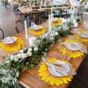 Teling 50 Packs Sunflower Paper Disposable Placemats 13 Inch Sunflower Summer Table Placemats for Bridal Baby Shower Birthday Party Supplies Decorations