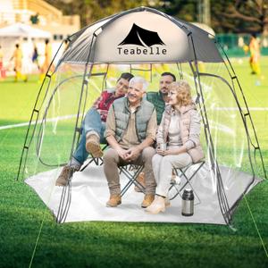 Teabelle Transparent Sports Tent, Large Instant Waterproof Tent, UVproof Outdoor 360 Full-View Tent with Zipper Window for Soccer Watching Sports Camping Fishing Activities (9.2FT)