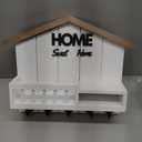 Key and Mail Holder for Wall, Wall Key Holder with Shelf, Key Rack Wall Mount, Wood Key Holder Wall Mount White, Mail Organizer Wall Mounted, Entryway & Front Door Key Holder with 5 Hooks