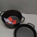 2-in-1 Pre-Seasoned Cast Iron Dutch Oven Pot with Skillet Lid Cooking Pan, Cast Iron Skillet Cookware Pan Set with Dual Handles, Indoor Outdoor for Bread/Frying/Baking/Camping/BBQ, 5 Qt