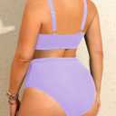 Holipick Two Piece Plus Size Swimsuits for Women High Waisted Bikini Tummy Control Bathing Suits Twist Front Swimwear