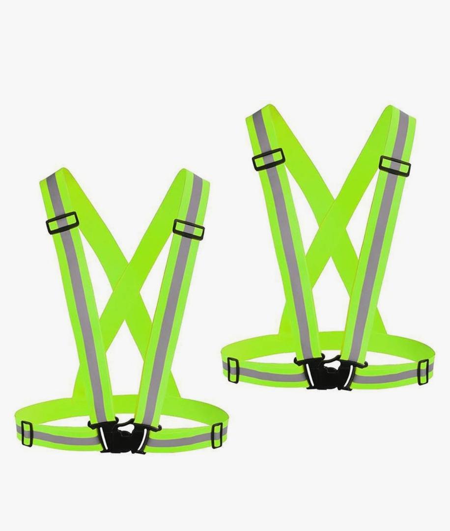 Reflective Vest Running Gear 2Pack, High Visibility Adjustable Safety Ves for Night Cycling, Hiking, Jogging, Dog Walking