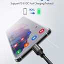 Baiwwa USB C to USB C Cable 20ft, Long USB Type C to Type C Cable 60W PD Fast Charger Cord Braided Compatible with Samsung Galaxy S21 S21+ S20 FE S20 Ultra, Pixel, Pad Pro/Air, MacBook Pro/Air