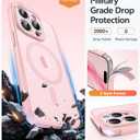 FNTCASE for iPhone 15 Pro Case: [Compatible with Magsafe] Translucent Matte Cases with [Full Camera Protection] [Screen Protector] Military Grade Shockproof Protective Phone Cover - Light Pink