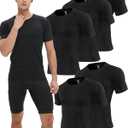 5 Pack Compression Shirt for Men Compression Shirts Short Sleeve Cool Dry Athletic Workout Base Layer Undershirt Tops (3X-Large-4X-Large)
