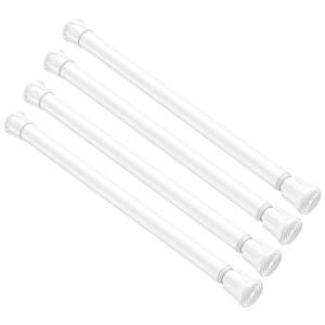 QINGYUN 2 Pack Small Spring Tension Curtain Rod 8 to 12.5 Inch, Thin DIY Tension Rods No Drill for Slim Window Cupboard Closet Sidelights, White