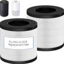 PU-P05/AC201B Replacement Filter Compatible with FULMINARE PU-P05 and Purivortex AC201B Air Purifiers, H13 True HEPA Air Filter for Home Pets Dander Dust Smoke Pollen, 2 Pack
