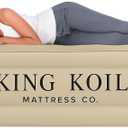 King Koil Luxury Built-in Pillow Top Queen Air Mattress with Built-in High-Speed Pump Best for Home, Camping, Guests, 20" Queen Size Double High Airbed, Blow Up Mattress, Waterproof,  (Beige)