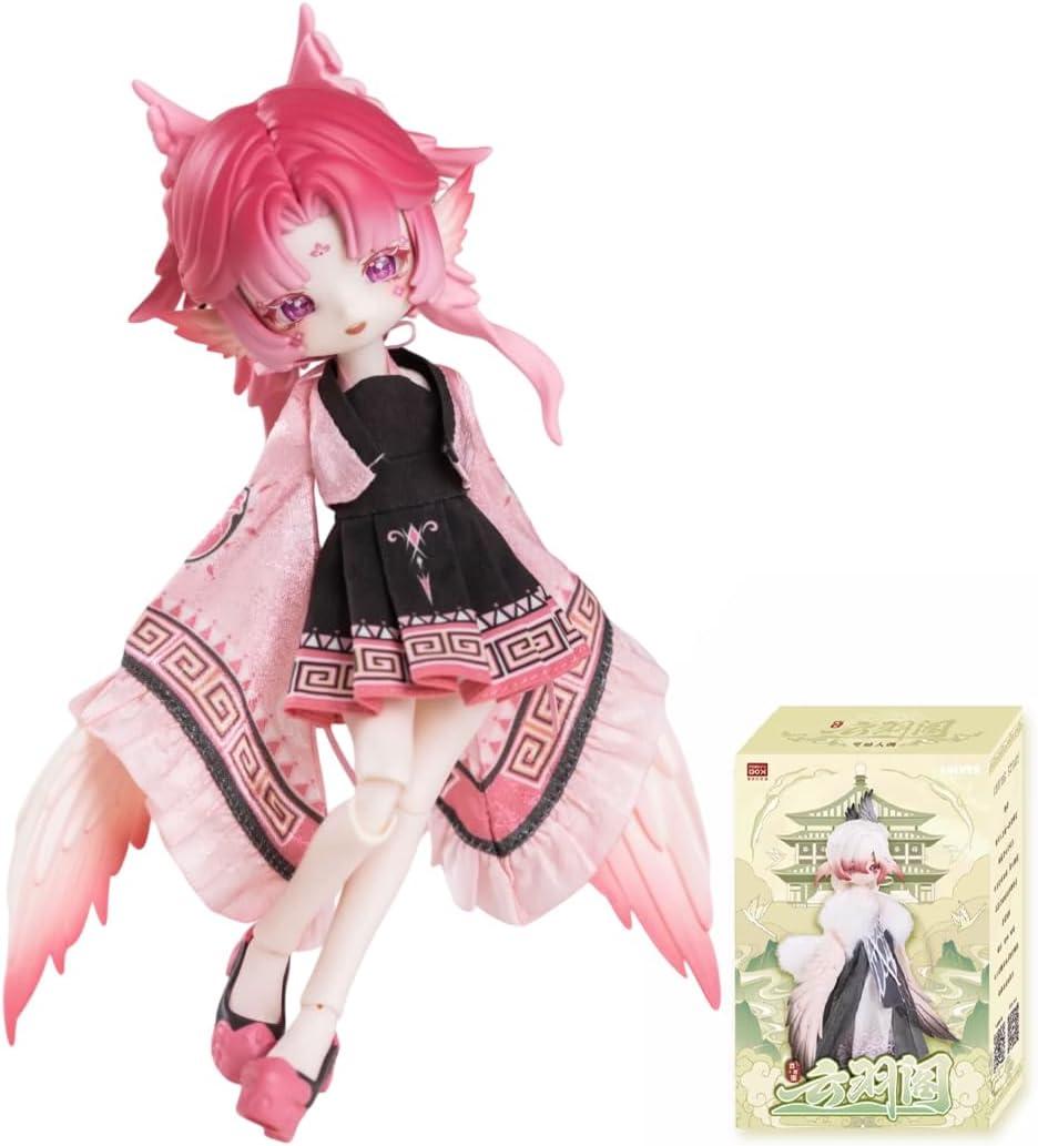 CALEMBOU BJD Blind Box, Cute Luluya Cloud Feather Pavilion Series Ball Jointed Doll Blind Box, 8 Inches Dress up Doll with Joints, Collectable Action Figure for Birthday Gifts