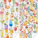 2 Pack Watercolor Cute Cocktails Fruit Drinks Beach Towel Microfiber Thin Lightweight Quick Dry Oversized Swim Towels Beach Accessories Cruise Vacation Necessities for Bath Pool Travel 32x71 inch