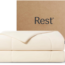 REST Evercool Cooling Comforter, King/Cali King, Blanket for Hot Sleepers, All Season Bedding to Keep Cool for Night Sweats, Breathable Lightweight Duvet, 106x90 Inches, Snow Ivory